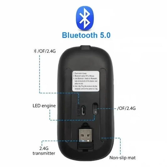 W10 Rgb Rechargable Wireless Bluetooth Mouse