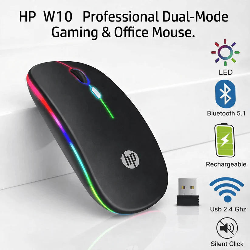 W10 Rgb Rechargable Wireless Bluetooth Mouse